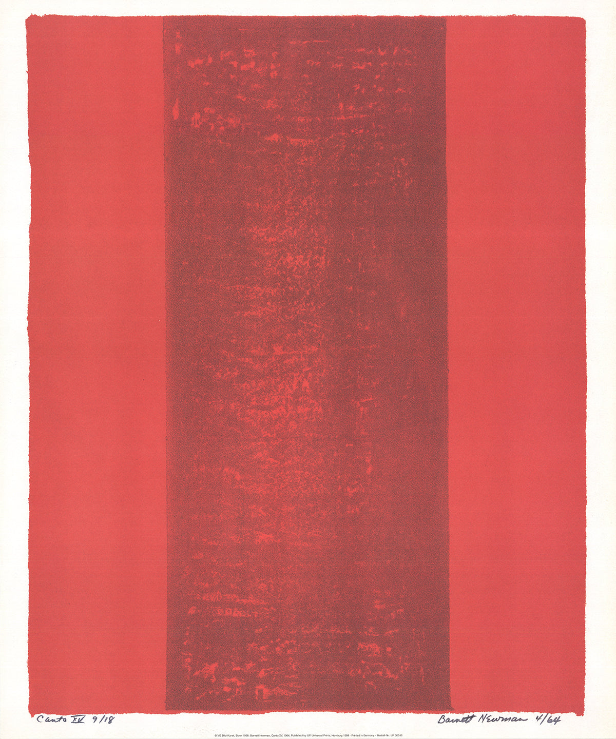 BARNETT NEWMAN Canto XV, 1998