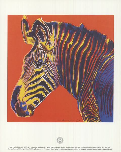 ANDY WARHOL Endangered Species: Grevy's Zebra, 1992