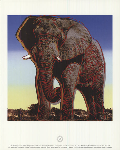 ANDY WARHOL Endangered Species: African Elephant, 1992