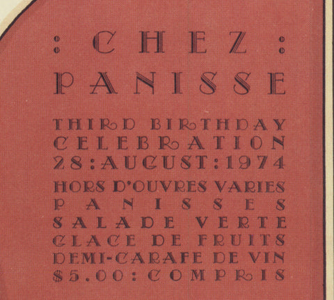 DAVID LANCE GOINES Chez Panisse Third Birthday Celebration, 1978