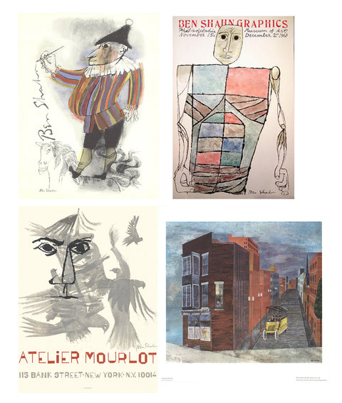 Bundle- 4 Assorted Ben Shahn Authentic Posters