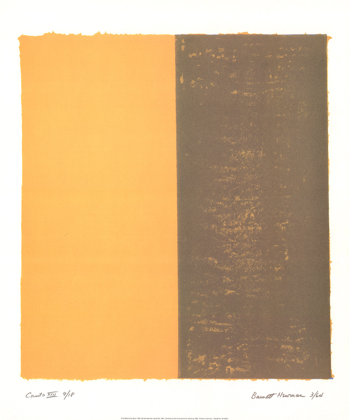 BARNETT NEWMAN Canto XIII, 1998